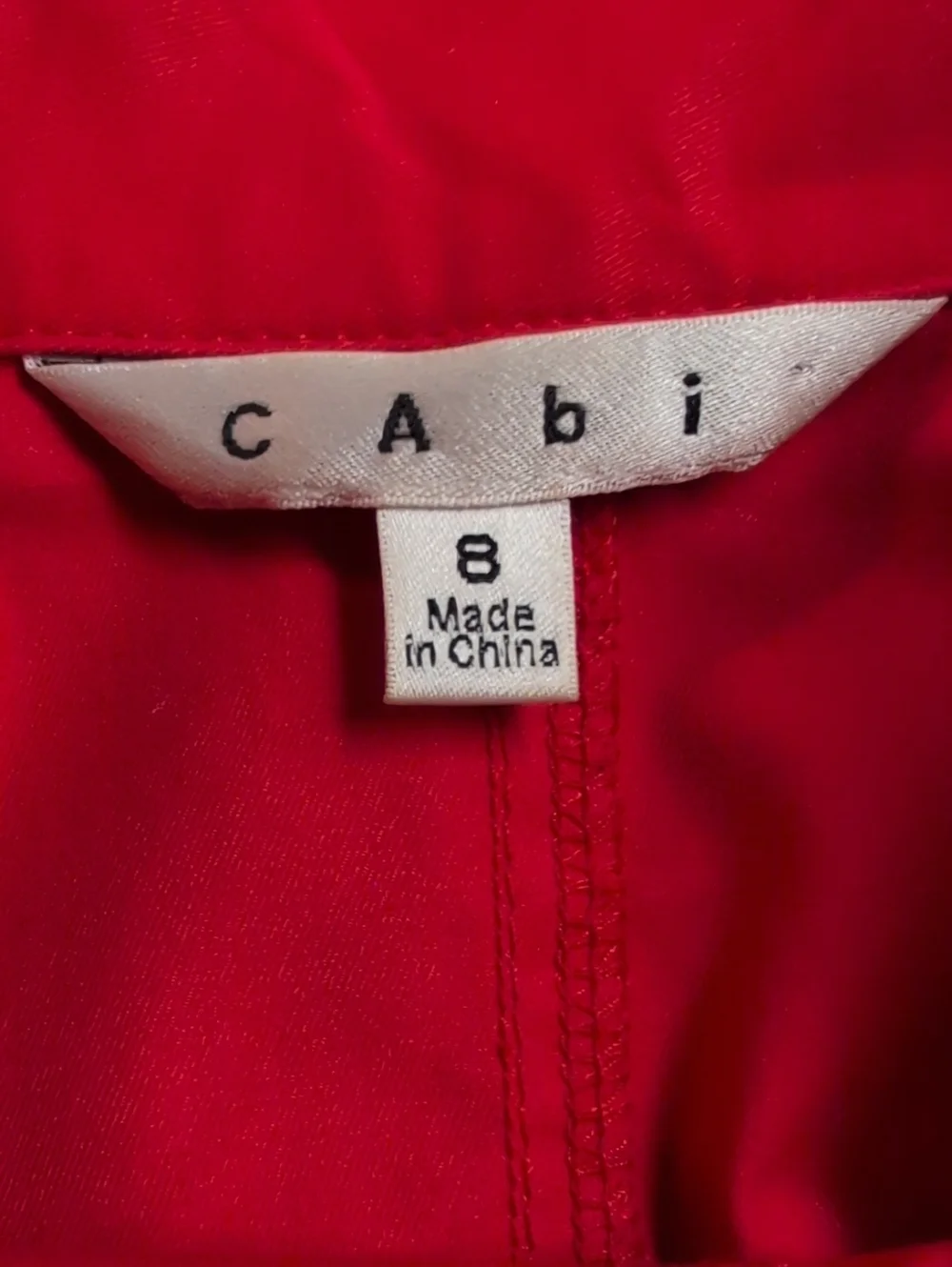 CAbi Poppy Red Convertible Trench Coat Red Jacket Style #334 Sz 8 EUC